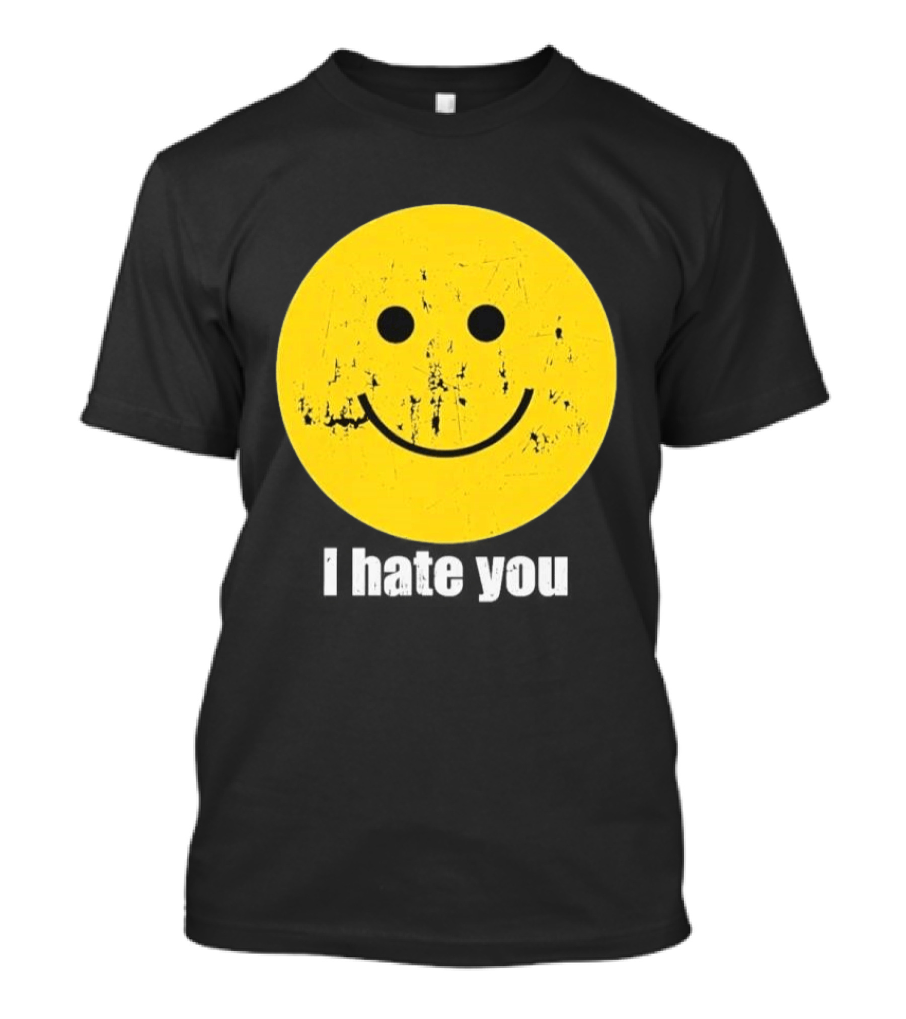 Harry I Hate You Smiley Face Distressed Grunge T-Shirt