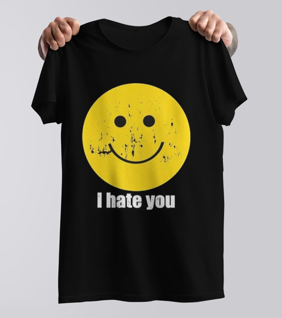 Harry I Hate You Smiley Face Distressed Grunge T-Shirt