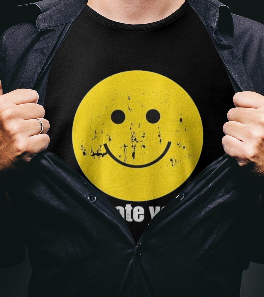 Harry I Hate You Smiley Face Distressed Grunge T-Shirt