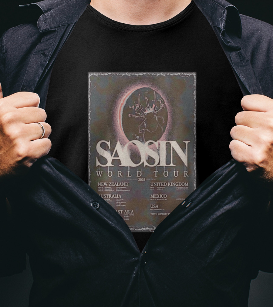 Saosin World Tour 2026 New Zealand Australia Southeast Asia UK Mexico USA Dates T-Shirt