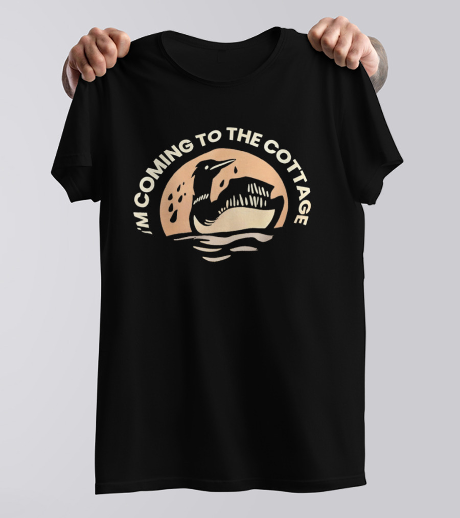 I'm Coming To The Cottage Loon And Lake Scene T-Shirt
