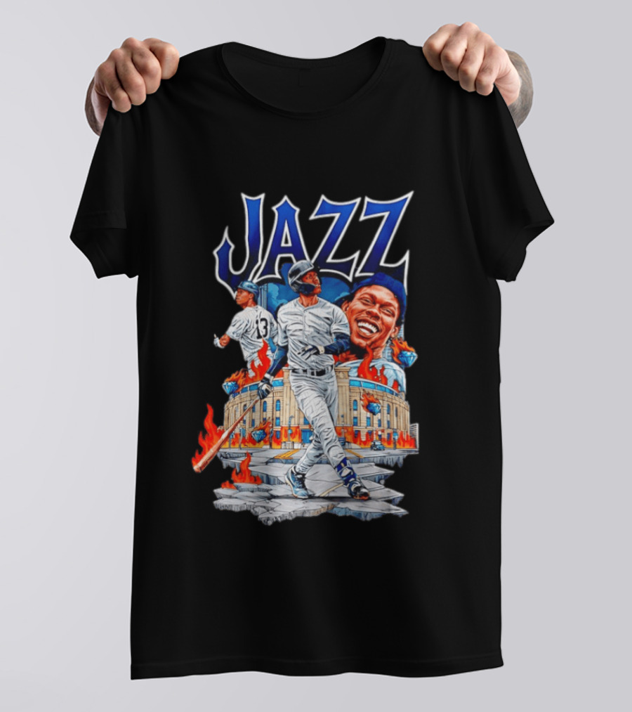 Jazz Chisholm Jr 13 Yankees Stadium Flames Baseball Triumph T-Shirt