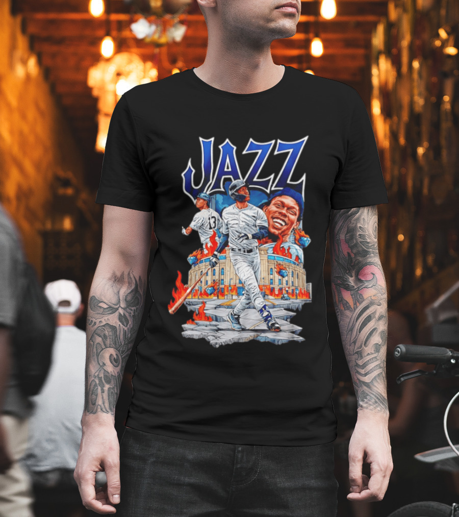 Jazz Chisholm Jr 13 Yankees Stadium Flames Baseball Triumph T-Shirt