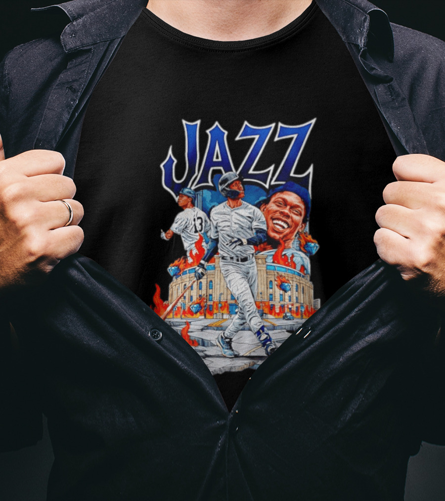 Jazz Chisholm Jr 13 Yankees Stadium Flames Baseball Triumph T-Shirt