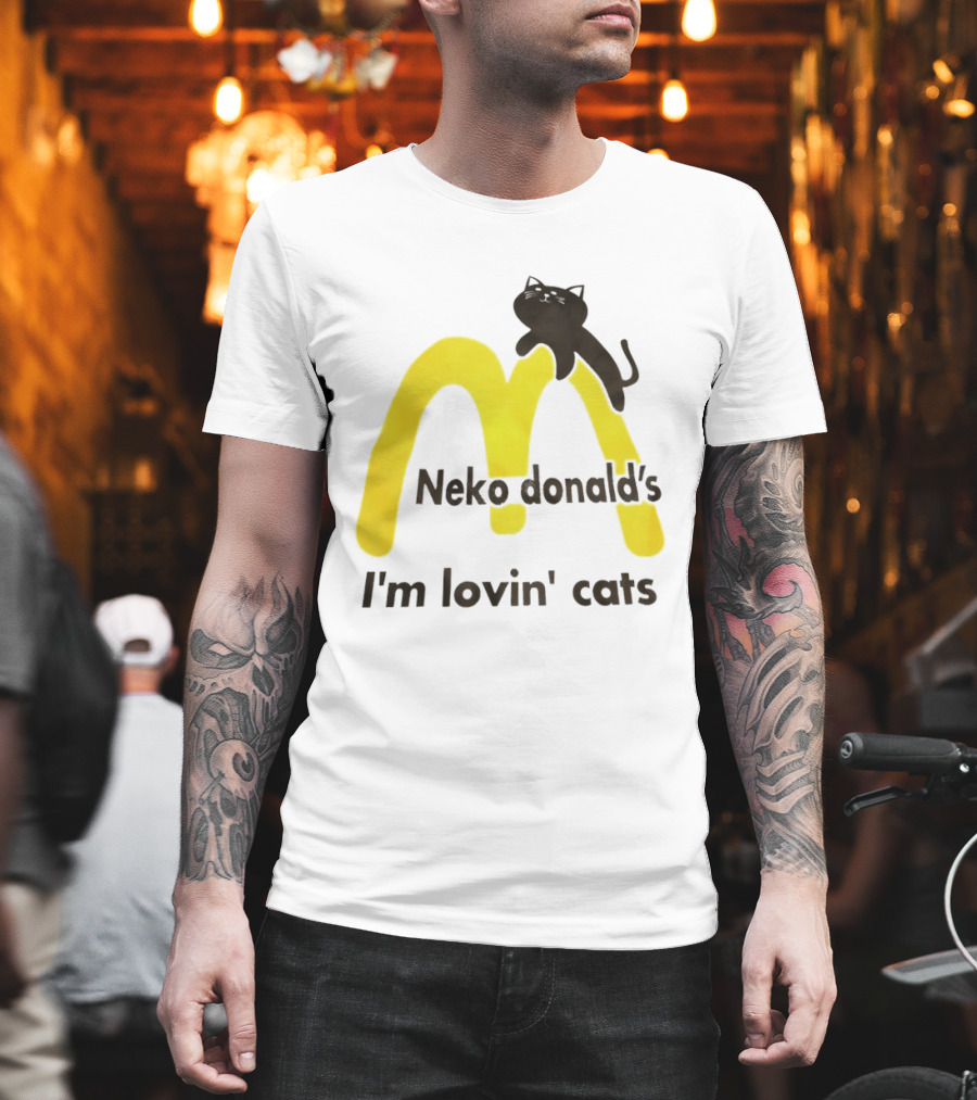 Neko Donald's I'm Lovin' Cats Black Cat Golden Arches T-Shirt