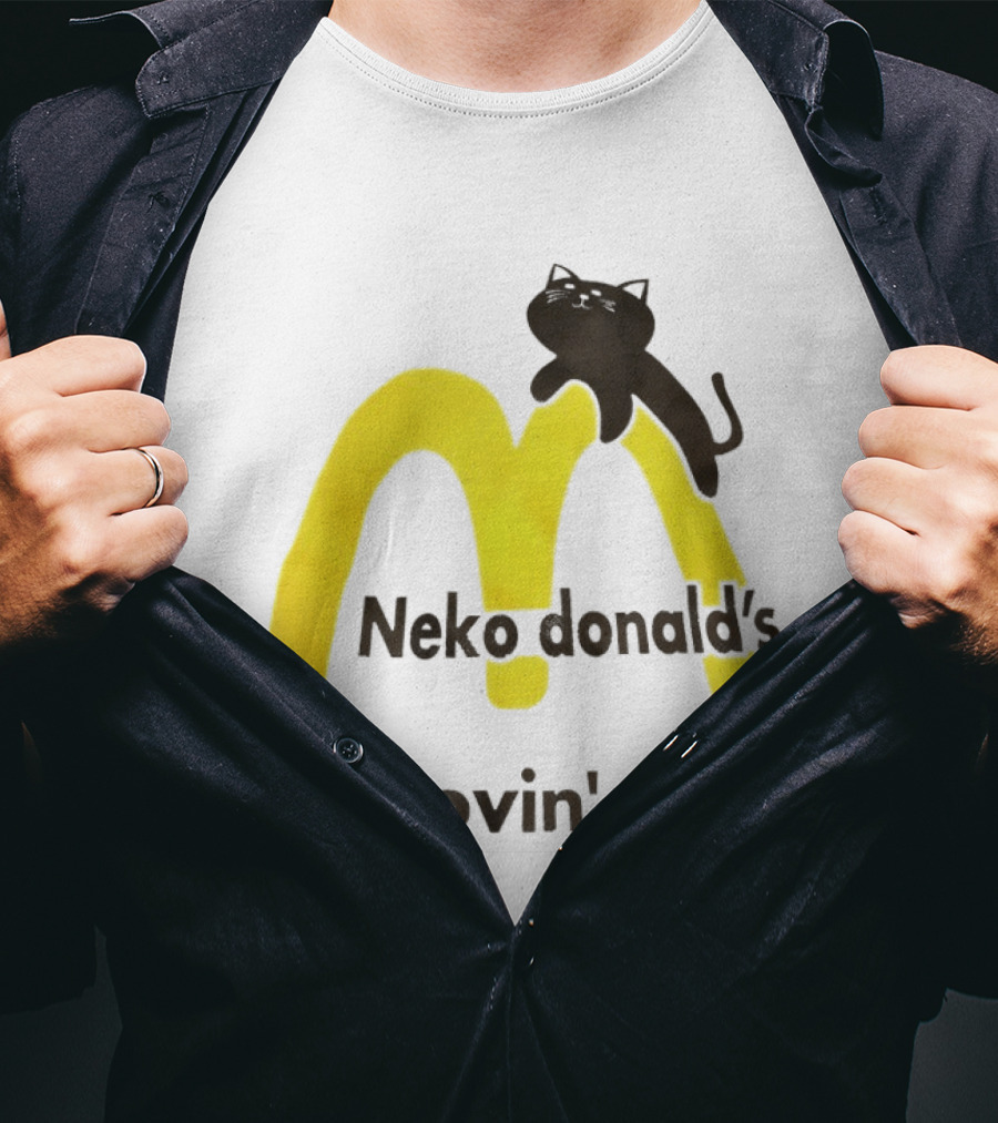 Neko Donald's I'm Lovin' Cats Black Cat Golden Arches T-Shirt