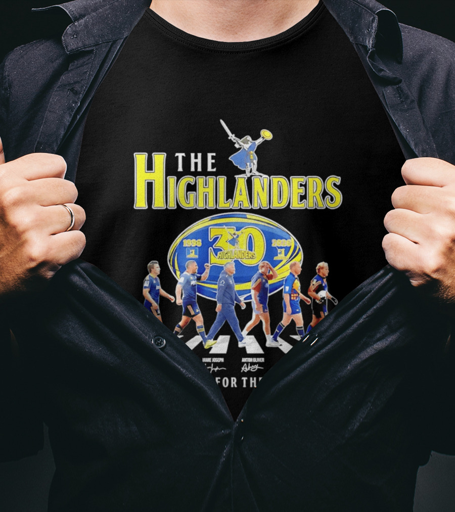 The Highlanders 30th Anniversary 1996 2026 Thank You For The Memories Rugby Players And Swordman Abbey Road T-Shirt