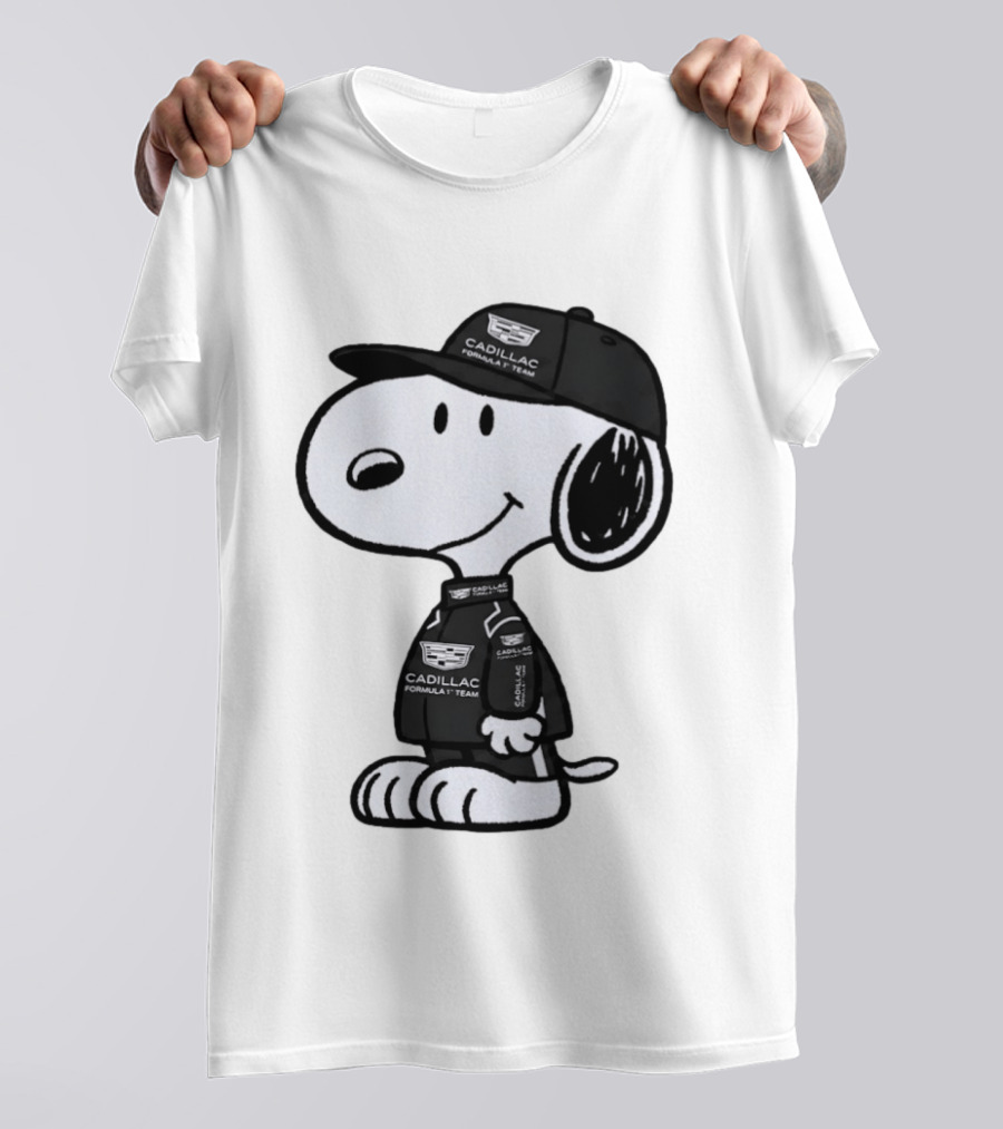 Snoopy Cadillac Formula 1 Team Racing Outfit T-Shirt