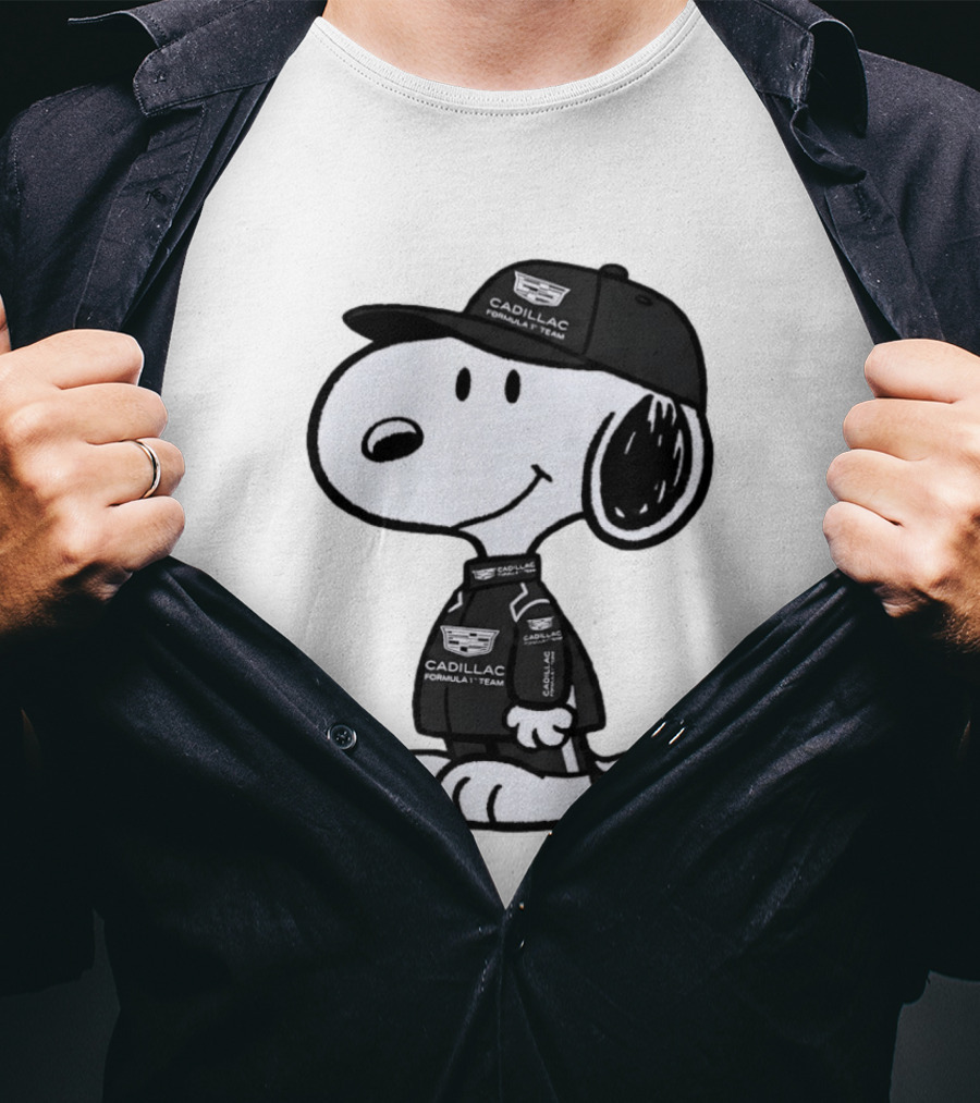 Snoopy Cadillac Formula 1 Team Racing Outfit T-Shirt
