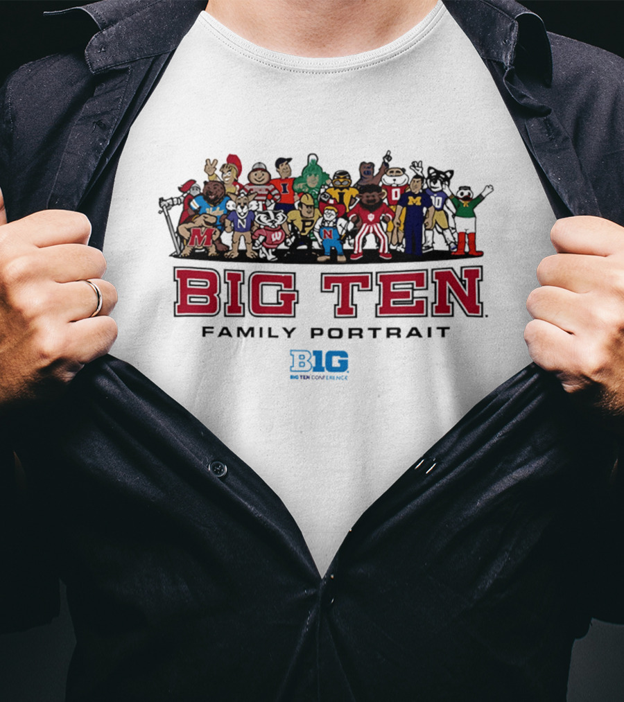 Big Ten Family Portrait All Team Characters 2026 T-Shirt