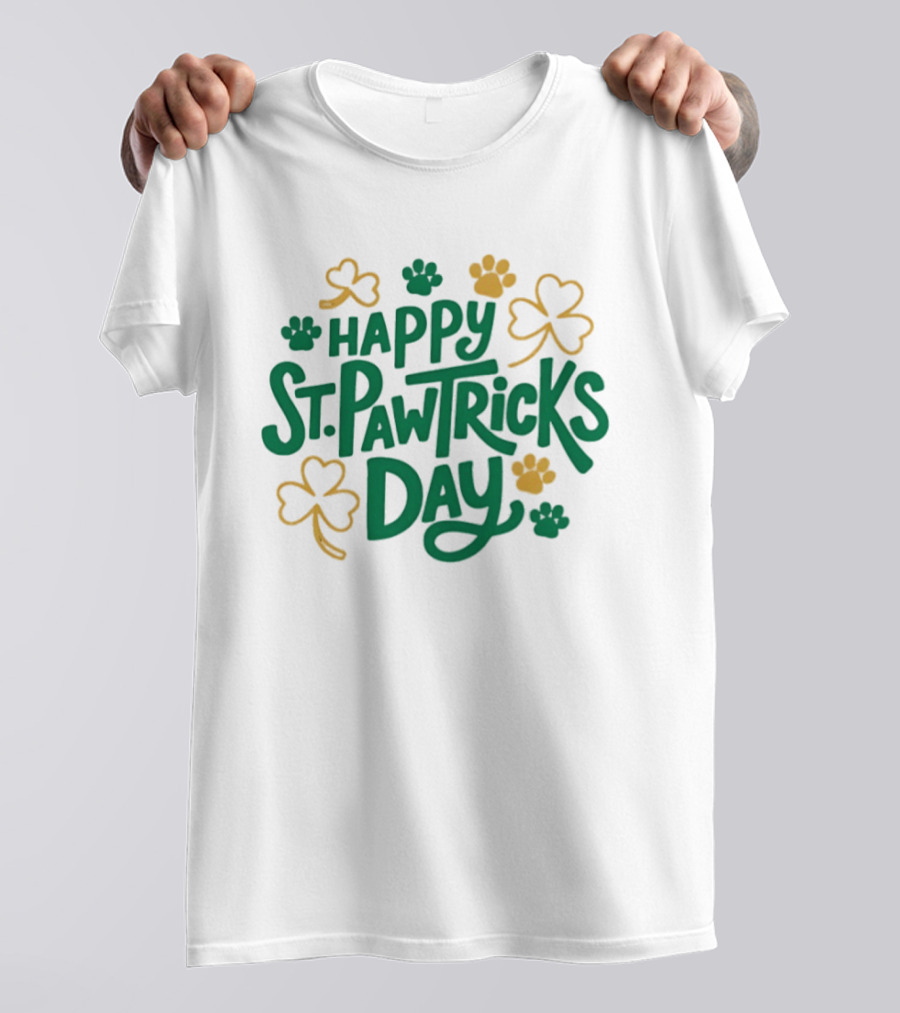 Happy St Pawtrick's Day Shamrock Dog Celebration T-Shirt
