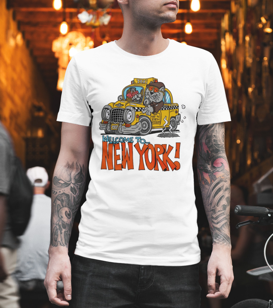 Welcome To New York Taxi Cat Adventure 1937 T-Shirt