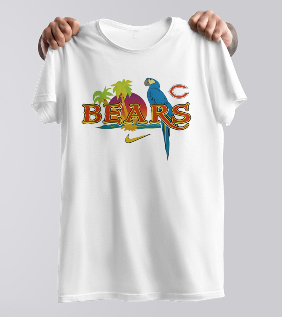 Chicago Bears Tropical Sunset Parrot Nike Collaboration T-Shirt