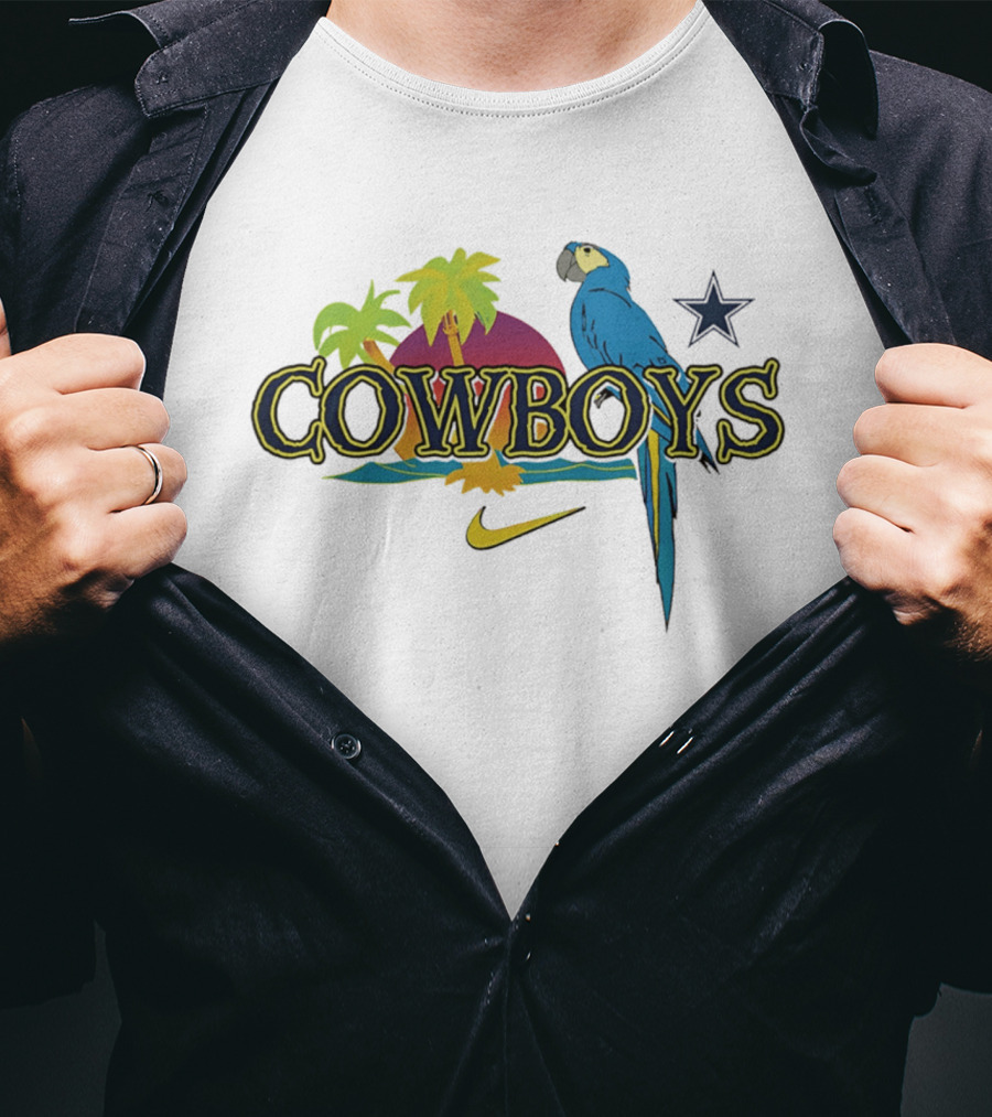 Cowboys Tropical Sunset Parrot Nike Star T-Shirt