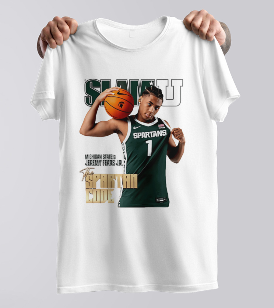 SlamU Jeremy Fears Jr Spartans The Spartan Code Michigan State T-Shirt