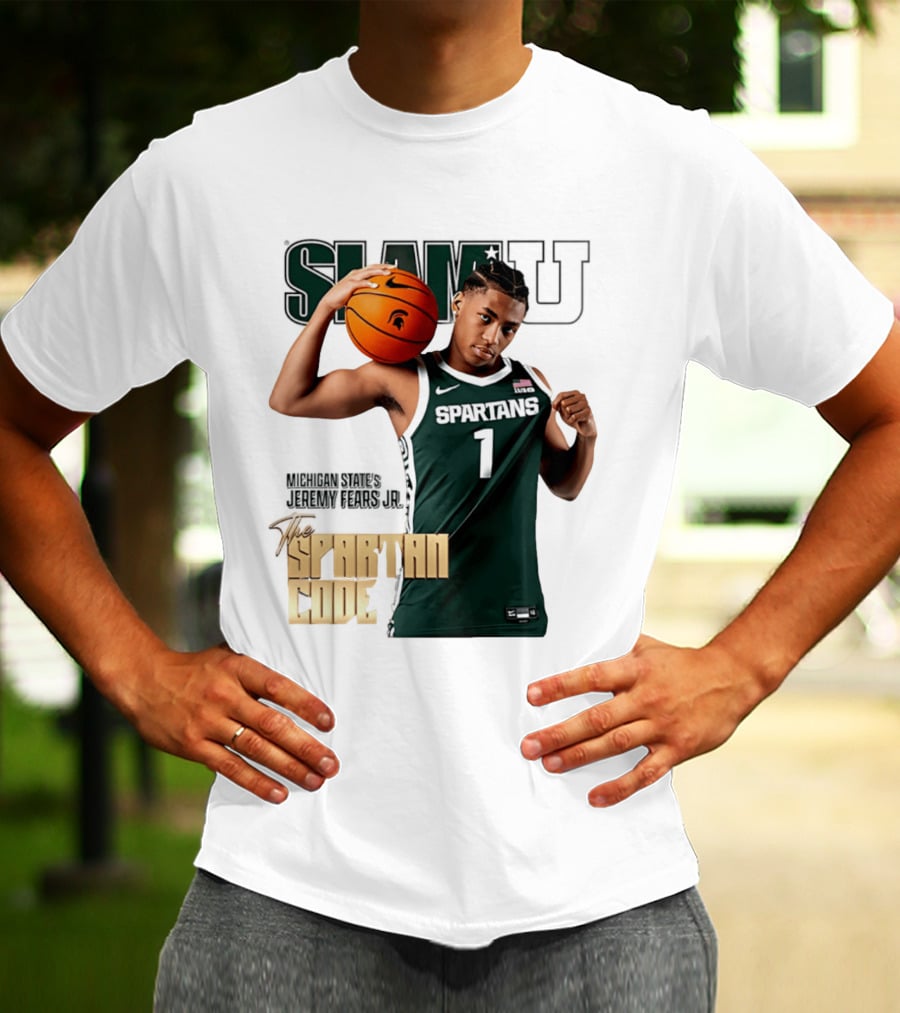 SlamU Jeremy Fears Jr Spartans The Spartan Code Michigan State T-Shirt
