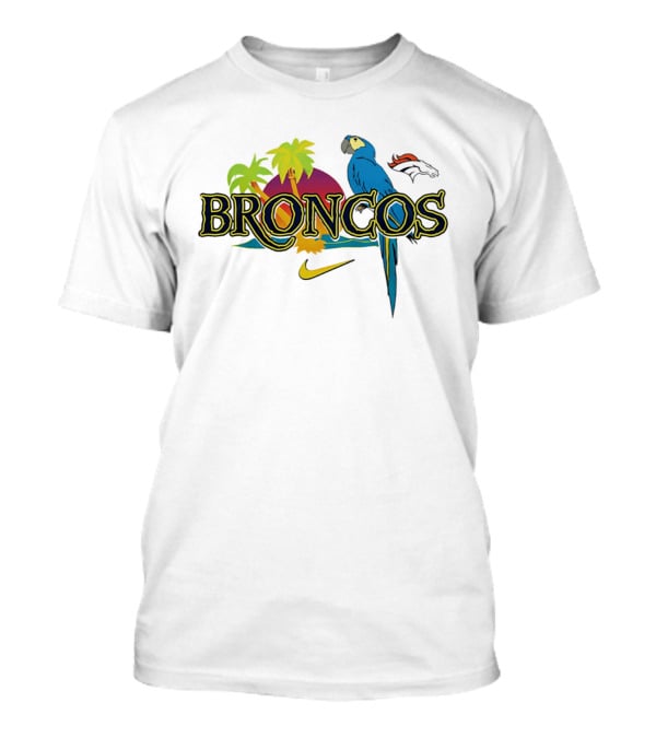 Denver Broncos Parrot Nike Tropical Vibes It's 5 O' Somewhere T-Shirt