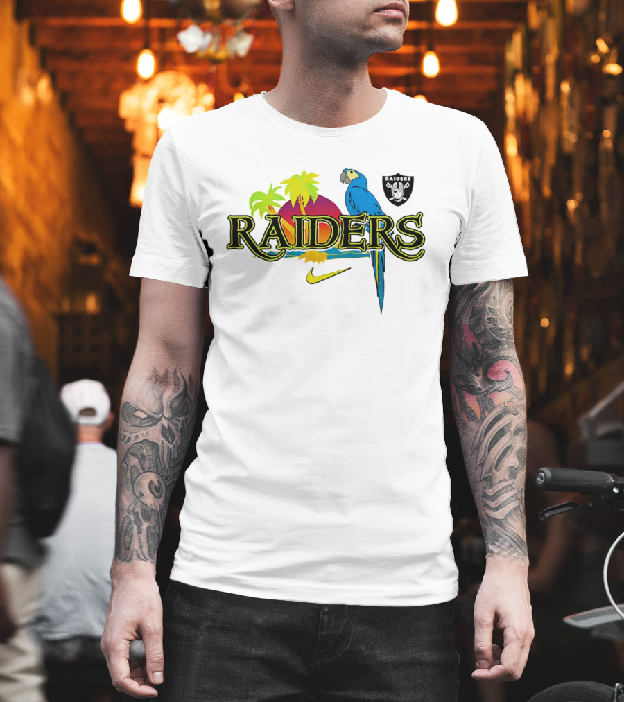 Las Vegas Raiders Tropics And Parrot It's 5 O' Somewhere Nike T-Shirt