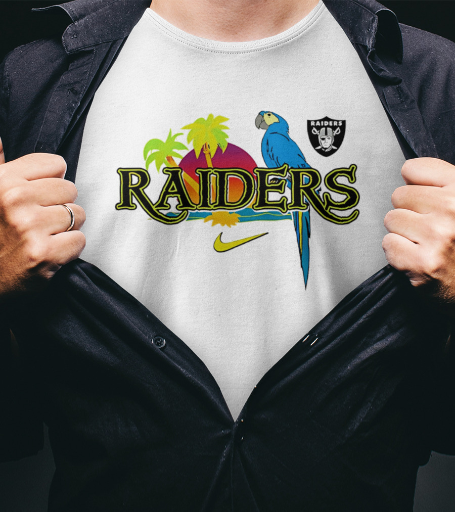 Las Vegas Raiders Tropics And Parrot It's 5 O' Somewhere Nike T-Shirt