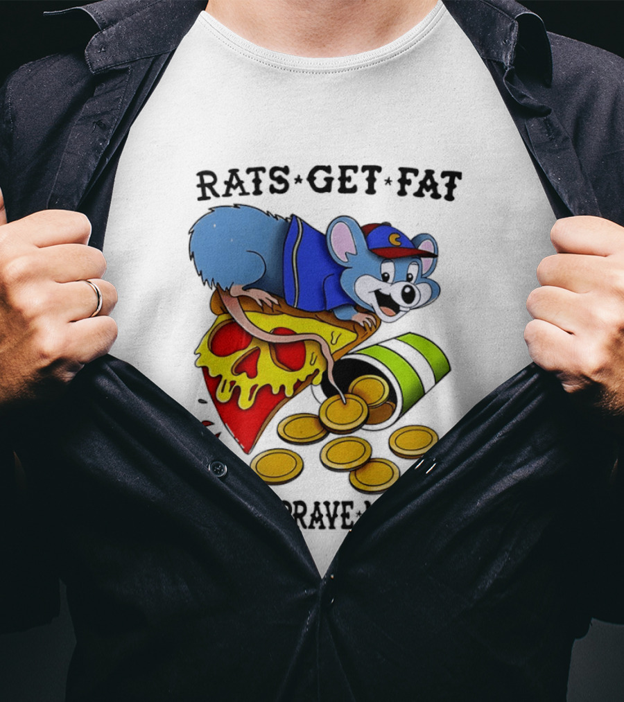 Rats Get Fat While Brave Men Die Pizza Coin Cap Mouse T-Shirt