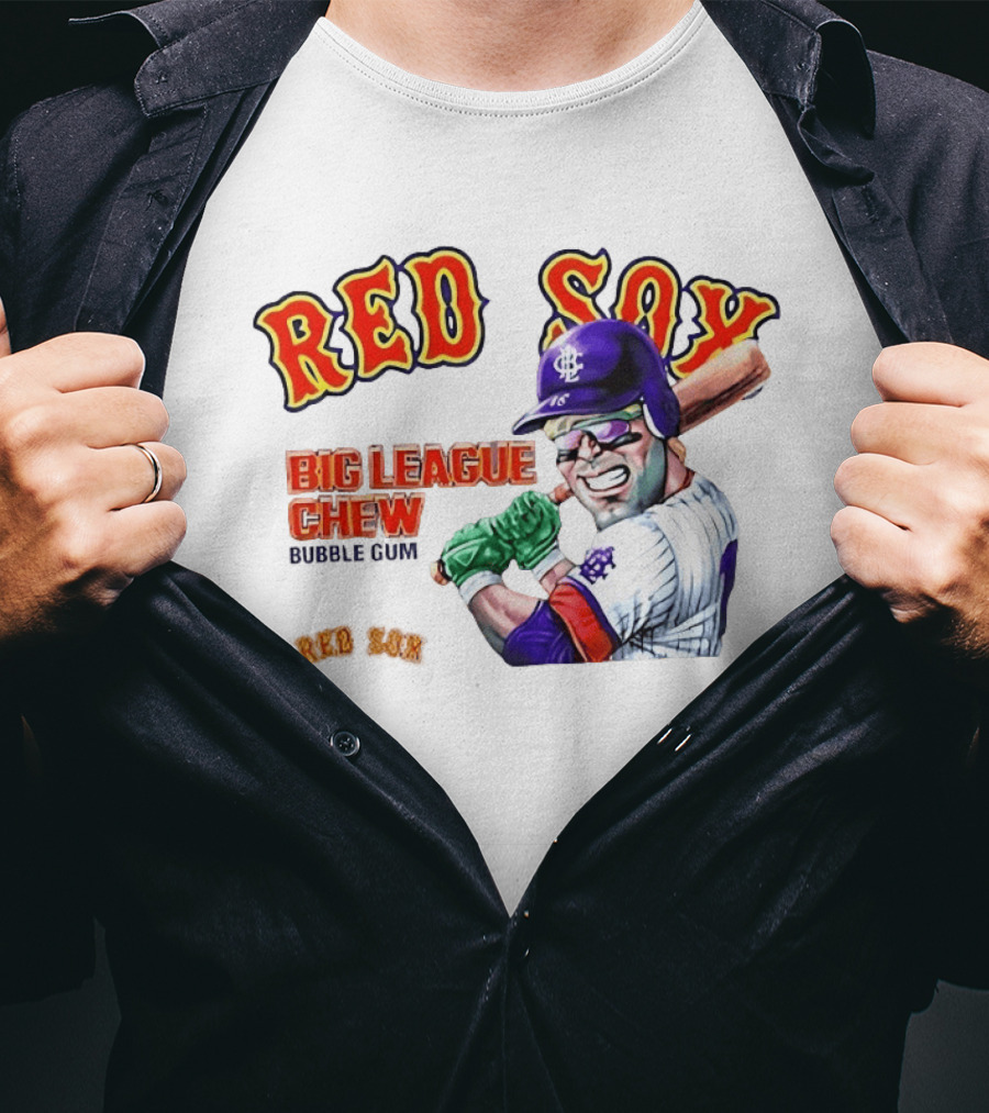 Red Sox Big League Chew Bubble Gum Baseball Batter T-Shirt