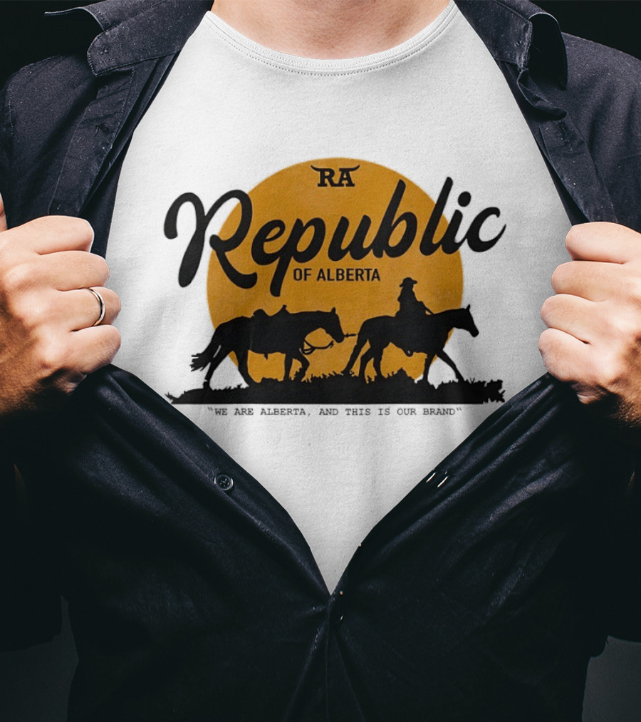 Republic Of Alberta We Are Alberta Brand Vintage Western Cowboy T-Shirt