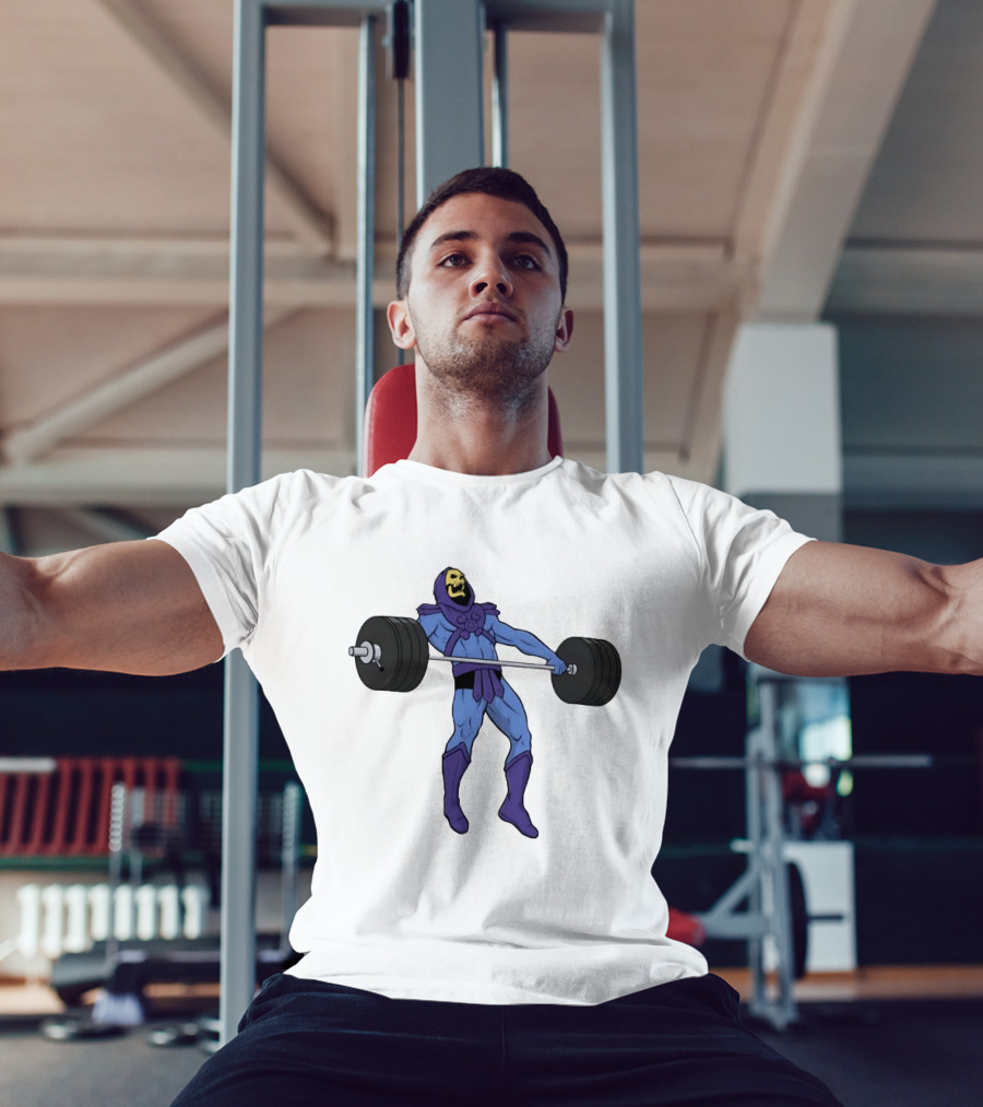 Skeletor Weightlifting Masters Of The Universe Cartoon Strength Snatch T-Shirt