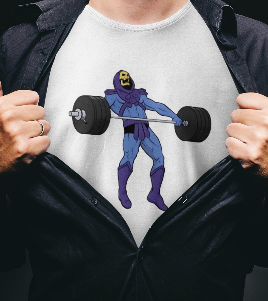 Skeletor Weightlifting Masters Of The Universe Cartoon Strength Snatch T-Shirt