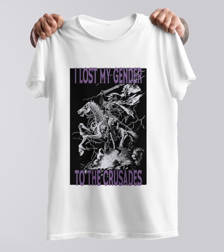 I Lost My Gender To The Crusades Skeleton Riding Horse Skeleton T-Shirt