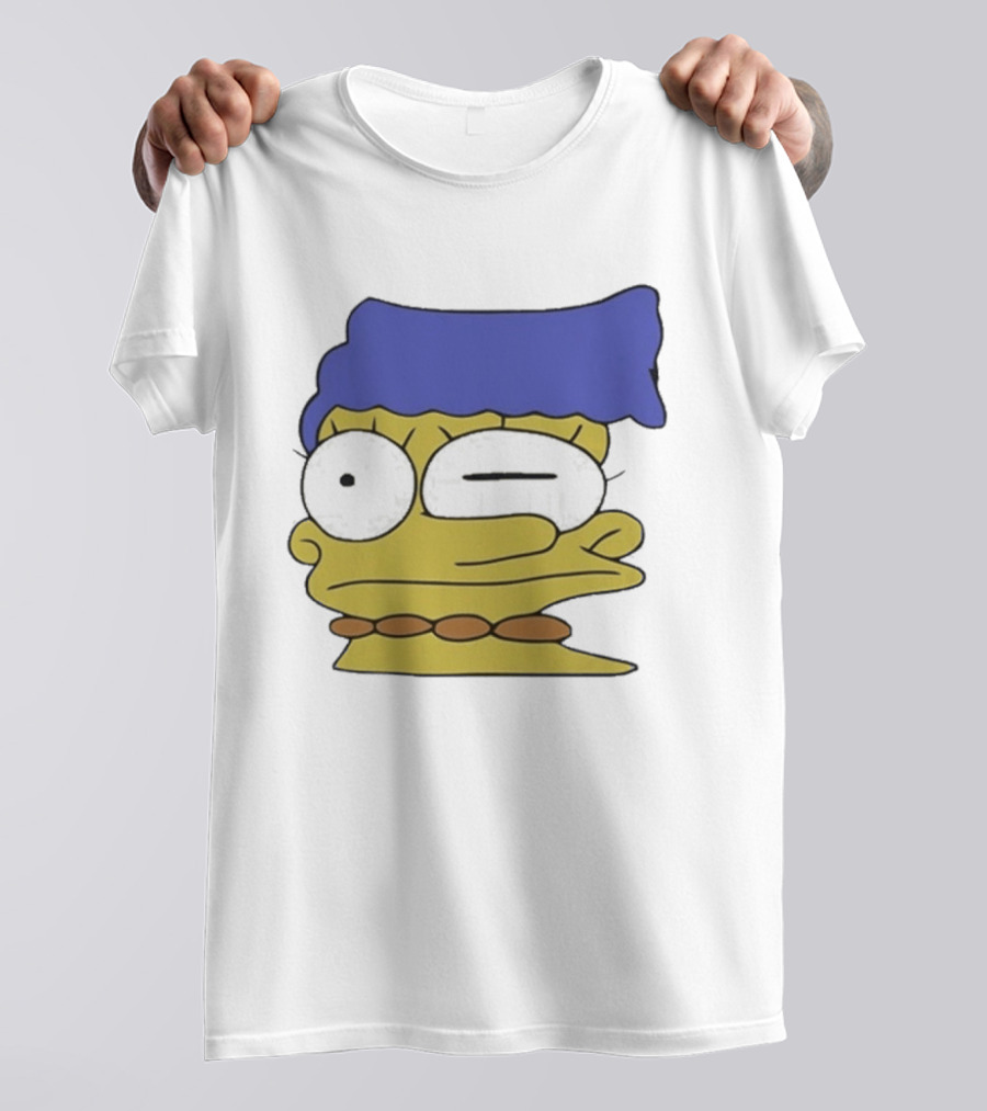 Smeared Marge Simpson Meme Face Cartoon T-Shirt