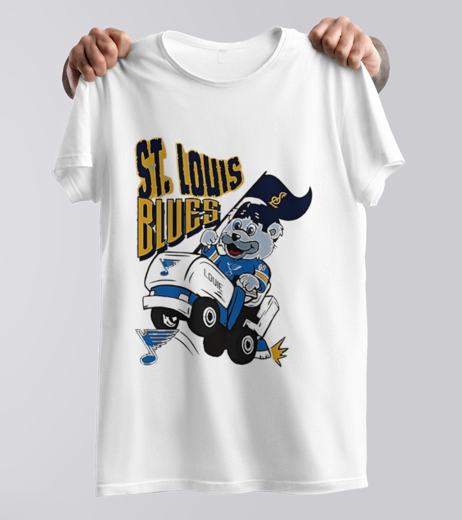 St Louis Blues Hockey Zamboni Bear Driving T-Shirt