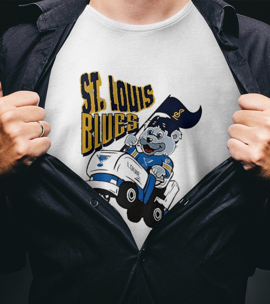 St Louis Blues Hockey Zamboni Bear Driving T-Shirt