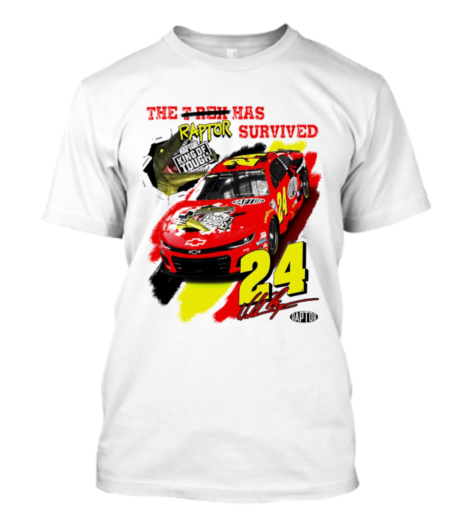 William Byron 24 NASCAR Chevrolet Camaro Raptor Survived King Of Tough T-Shirt