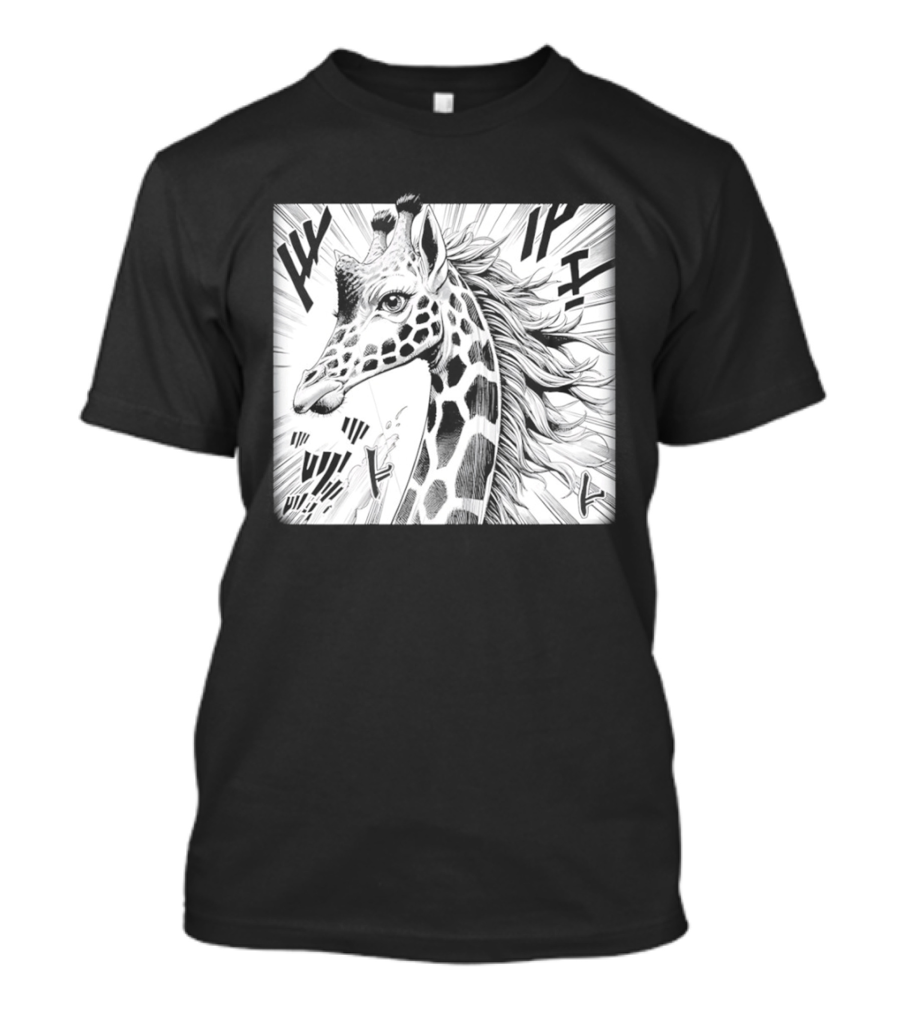 Giraffe Anime Aesthetic Colorful Pop Art Cartoon T-Shirt