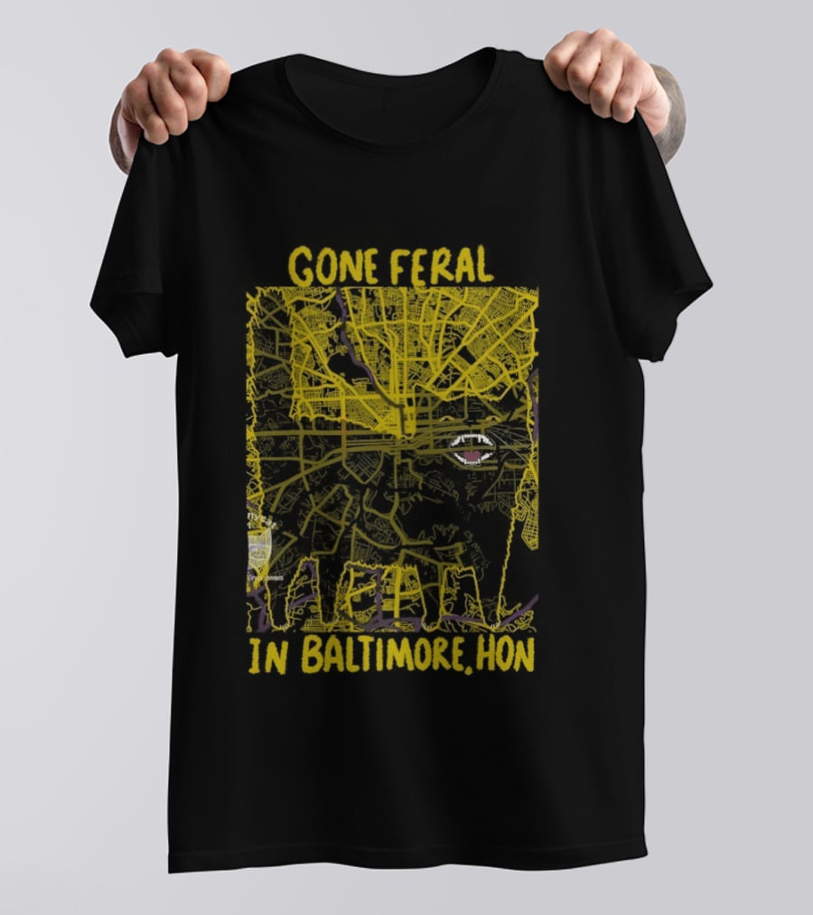 Gone Feral In Baltimore Hon Crab Motif T-Shirt