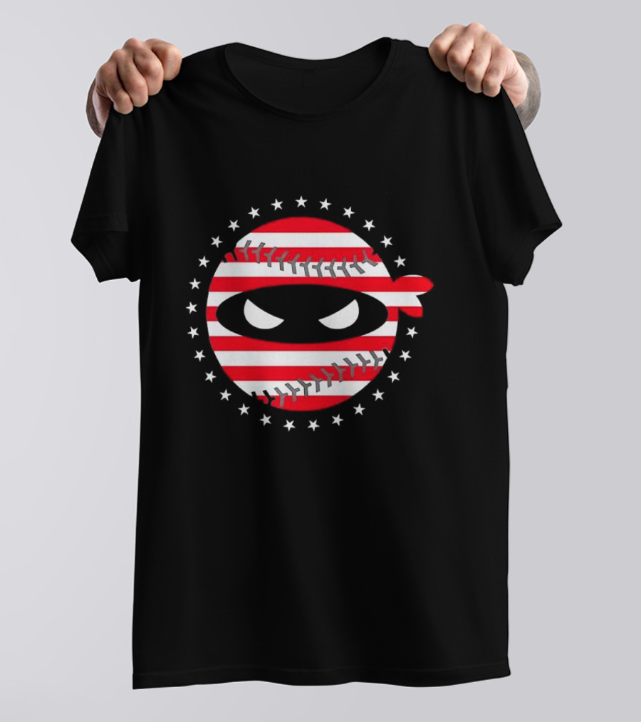 Paul Skenes Pitching Ninja Baseball Stars USA Flag T-Shirt