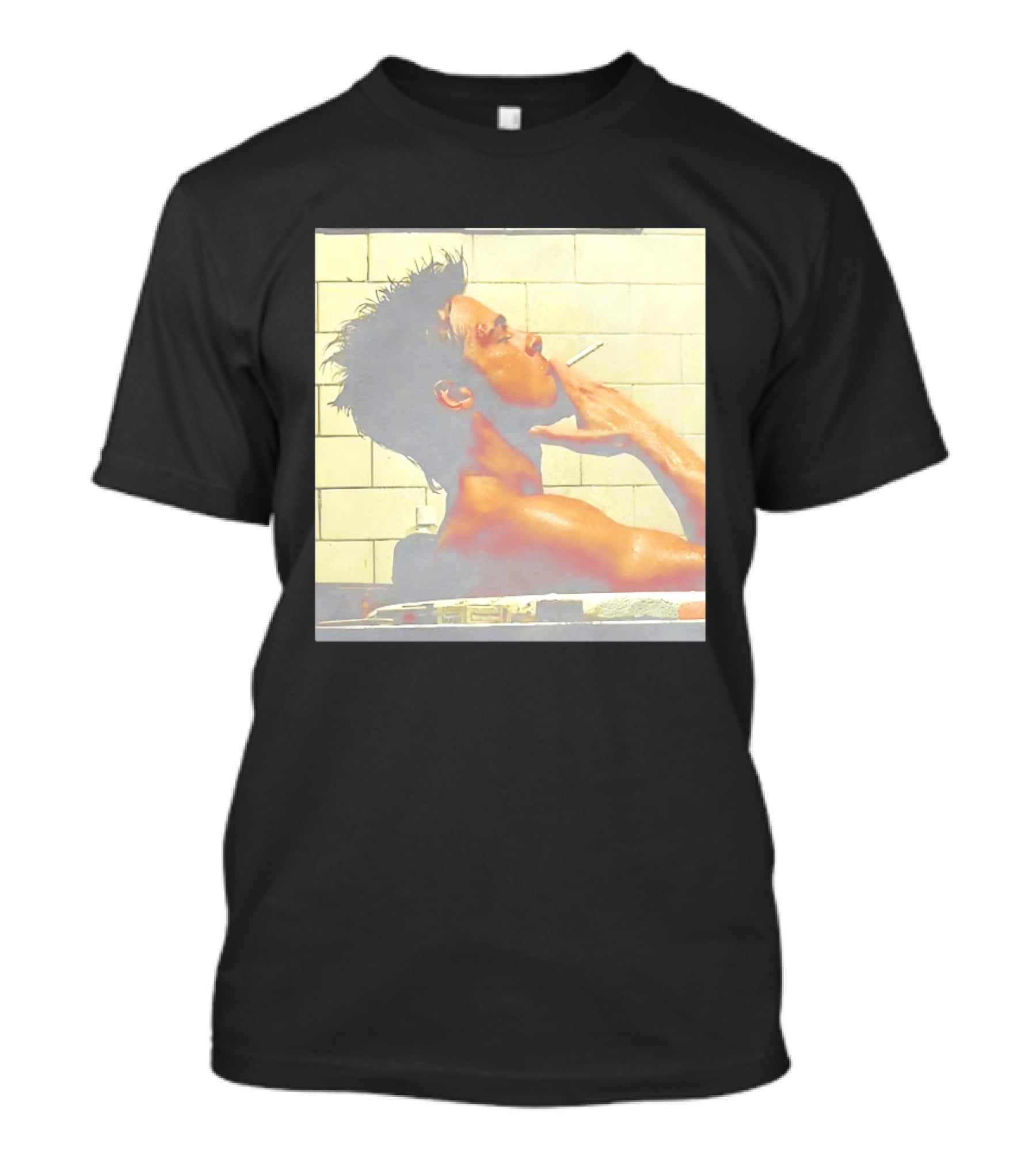 Brad Pitt Fight Club Bathroom Scene Smoking T-Shirt