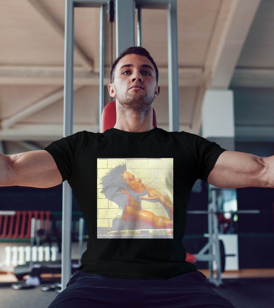 Brad Pitt Fight Club Bathroom Scene Smoking T-Shirt