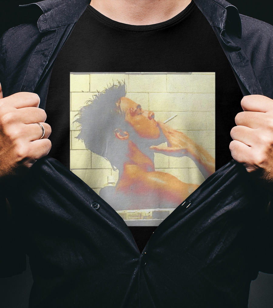 Brad Pitt Fight Club Bathroom Scene Smoking T-Shirt