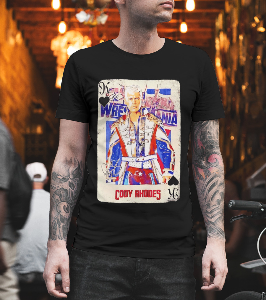 WrestleMania Cody Rhodes The American Nightmare WWE Playing Card T-Shirt