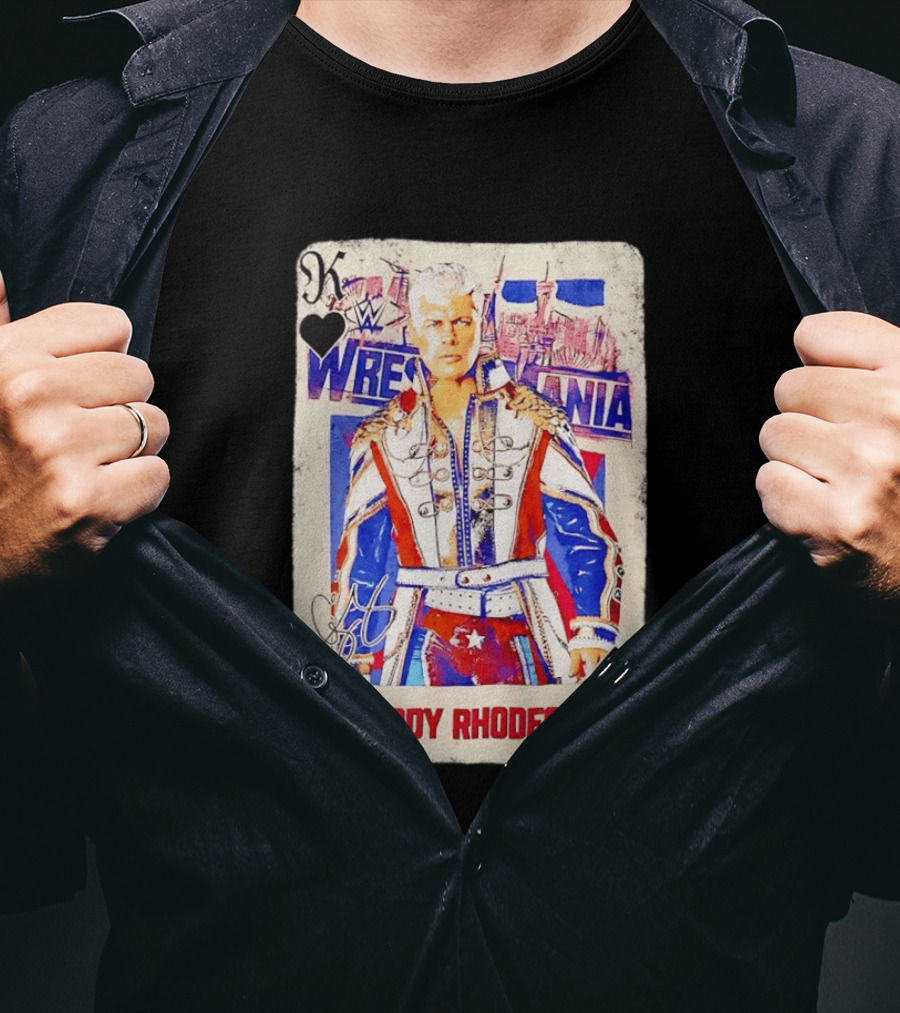 WrestleMania Cody Rhodes The American Nightmare WWE Playing Card T-Shirt