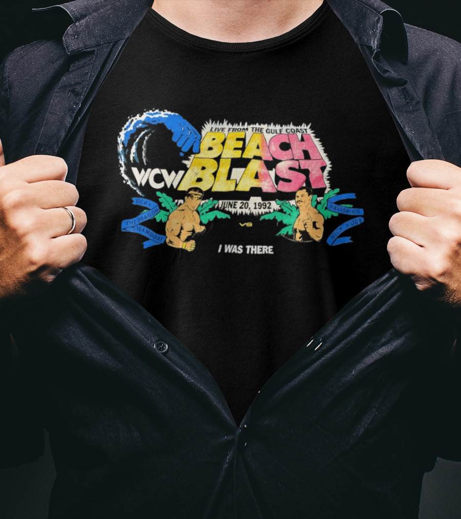 WCW Beach Blast June 20 1992 Ricky The Dragon Steamboat Vs Ravishing Rick Rude Live Event T-Shirt