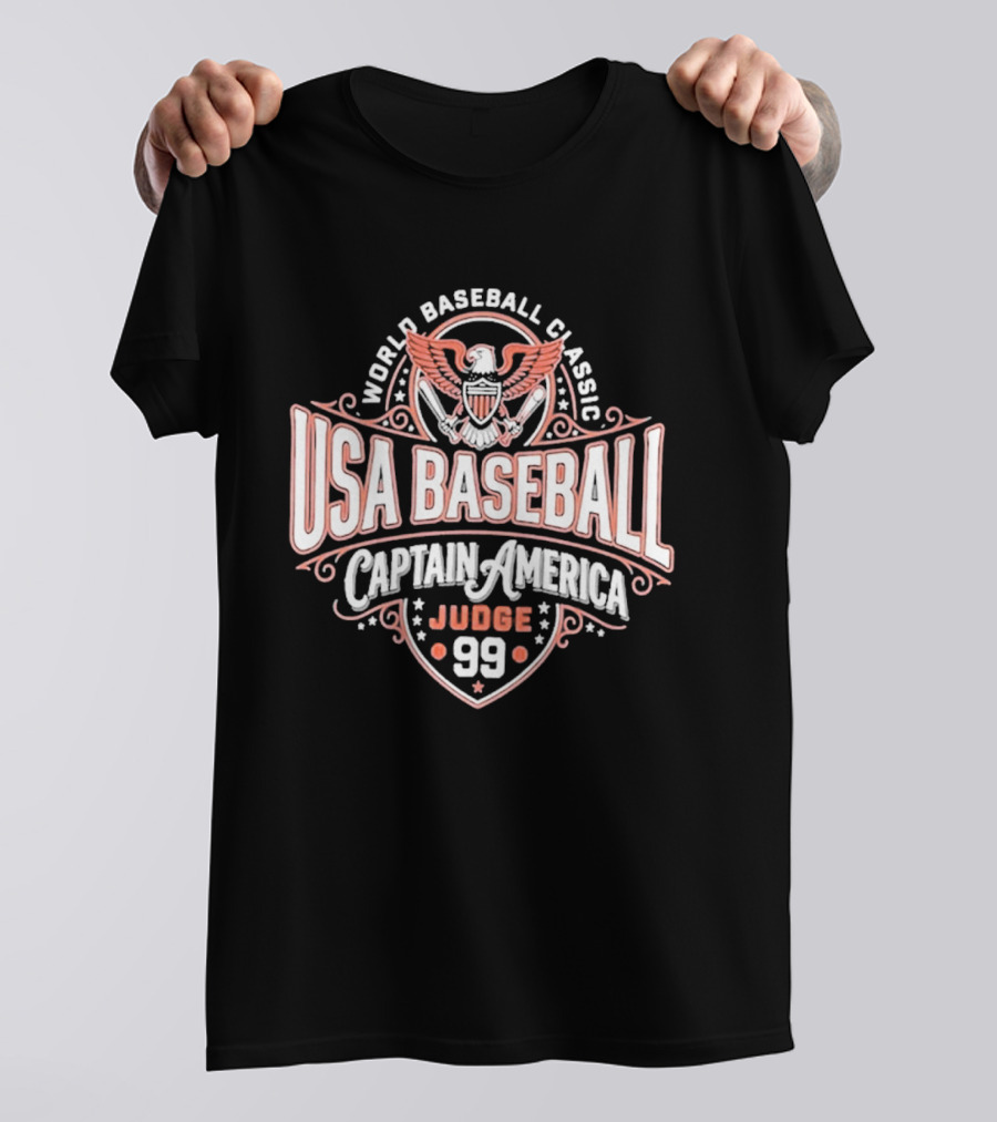 World Baseball Classic USA Baseball Captain America Judge 99 T-Shirt