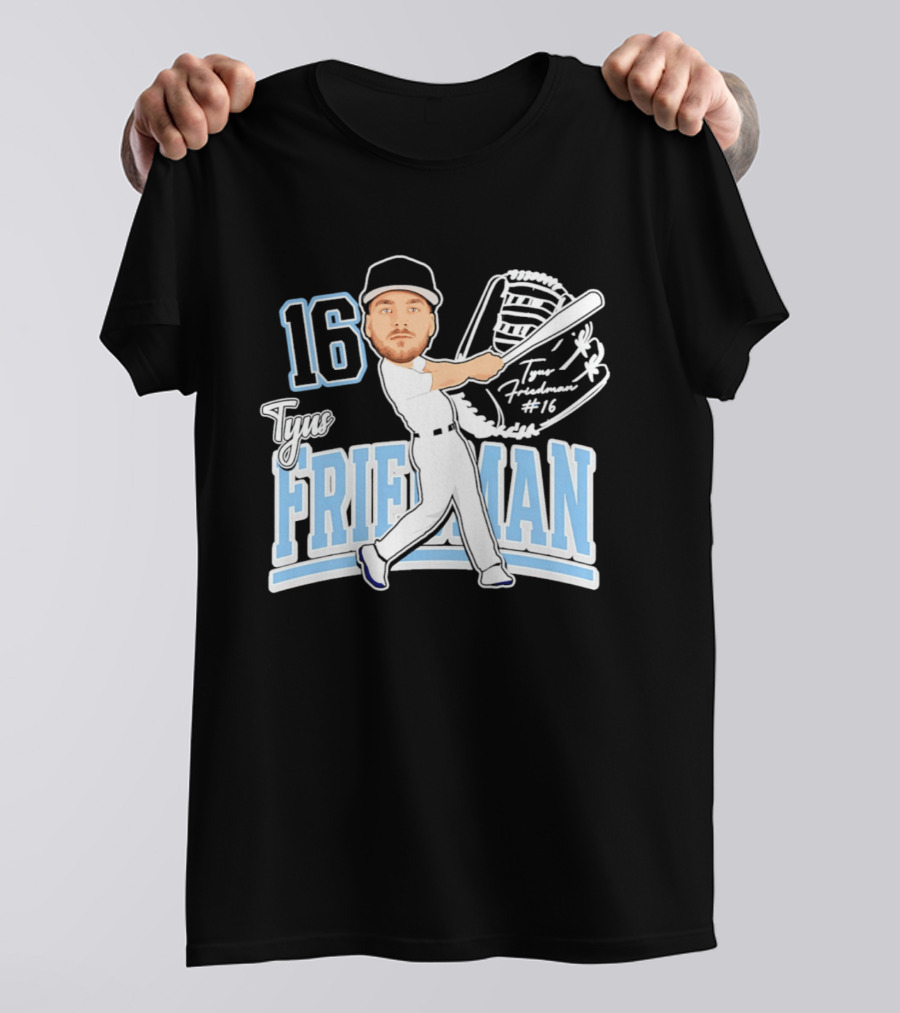 Tyus Friedman 16 Baseball Player Caricature 2026 T-Shirt