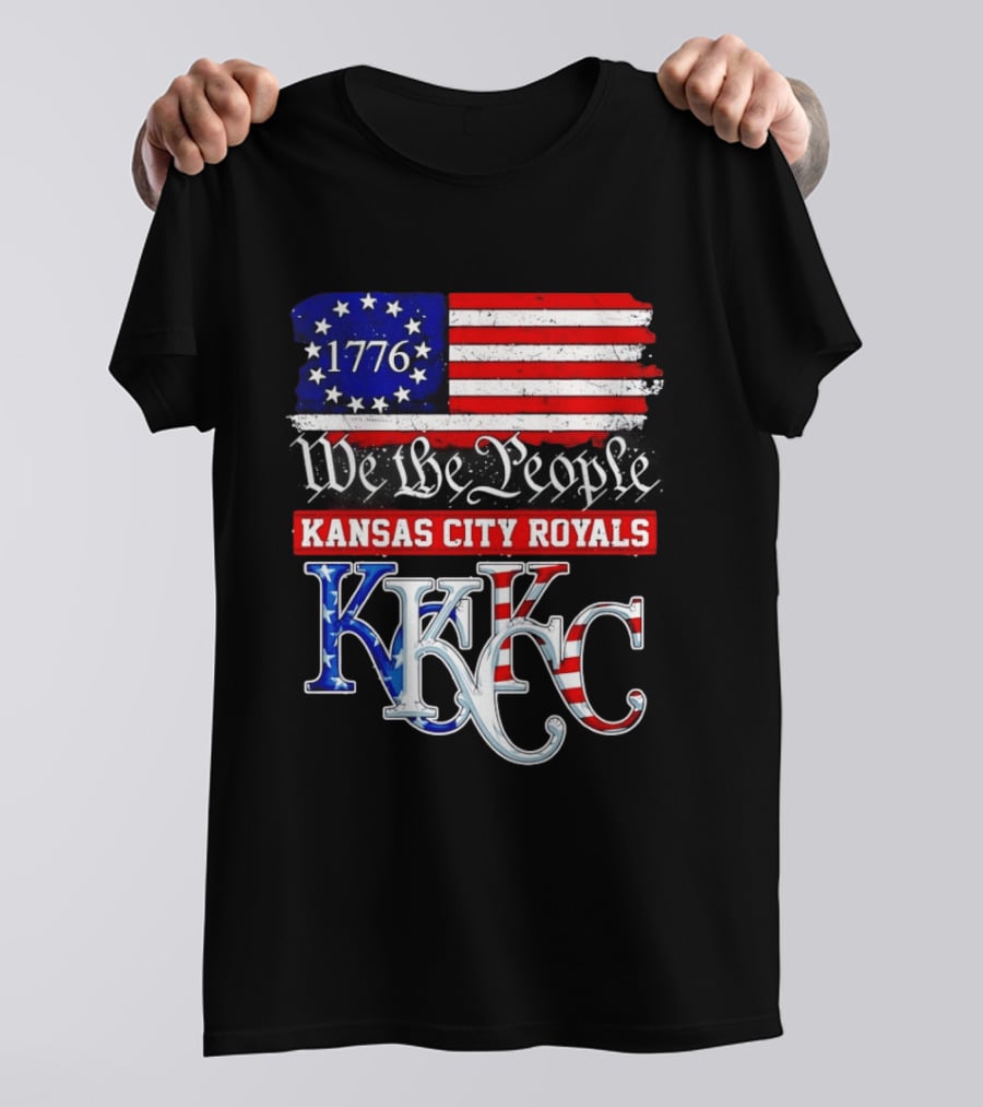 1776 We The People Kansas City Royals USA Flag KC T-Shirt