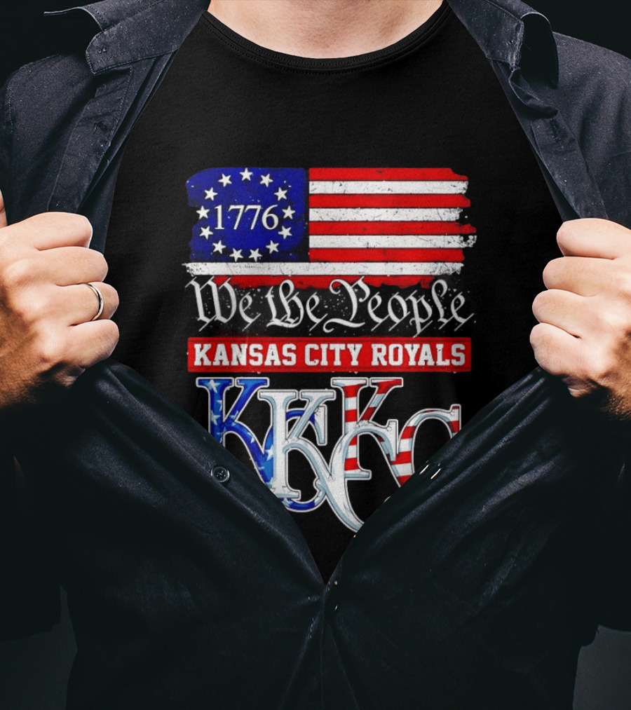 1776 We The People Kansas City Royals USA Flag KC T-Shirt