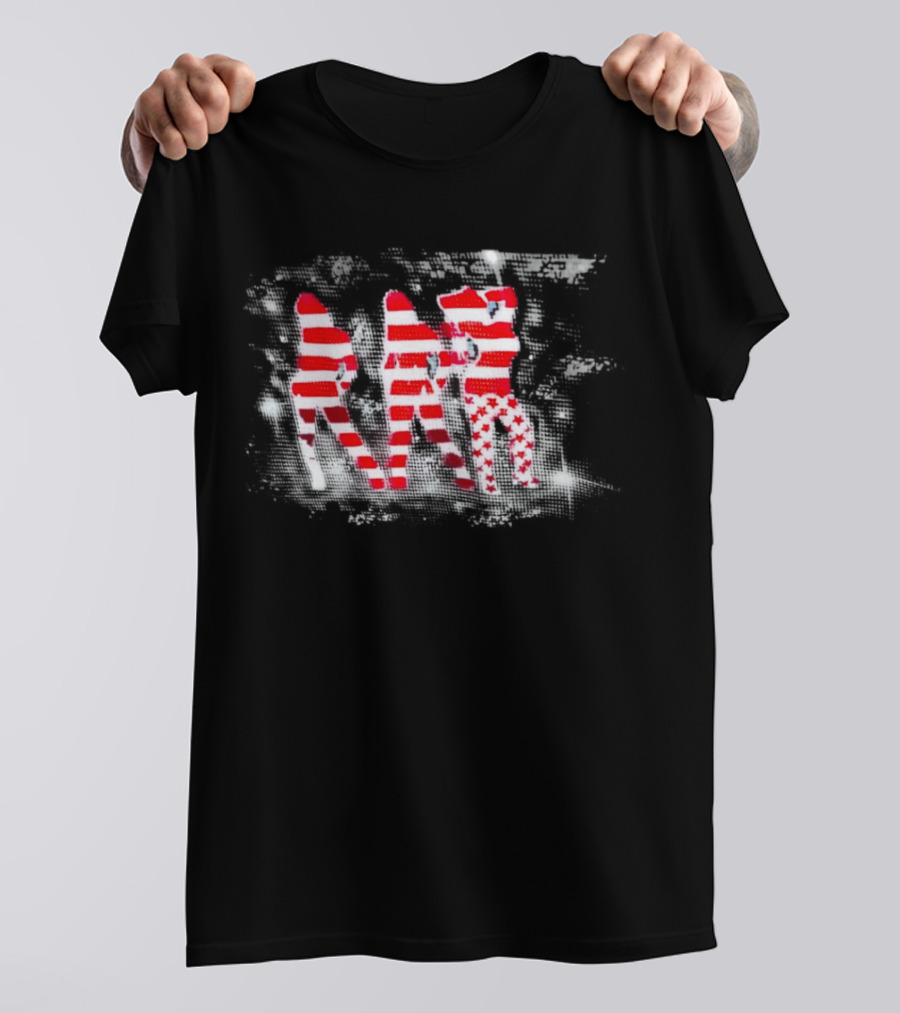 Red And White Striped Stars T-Shirt