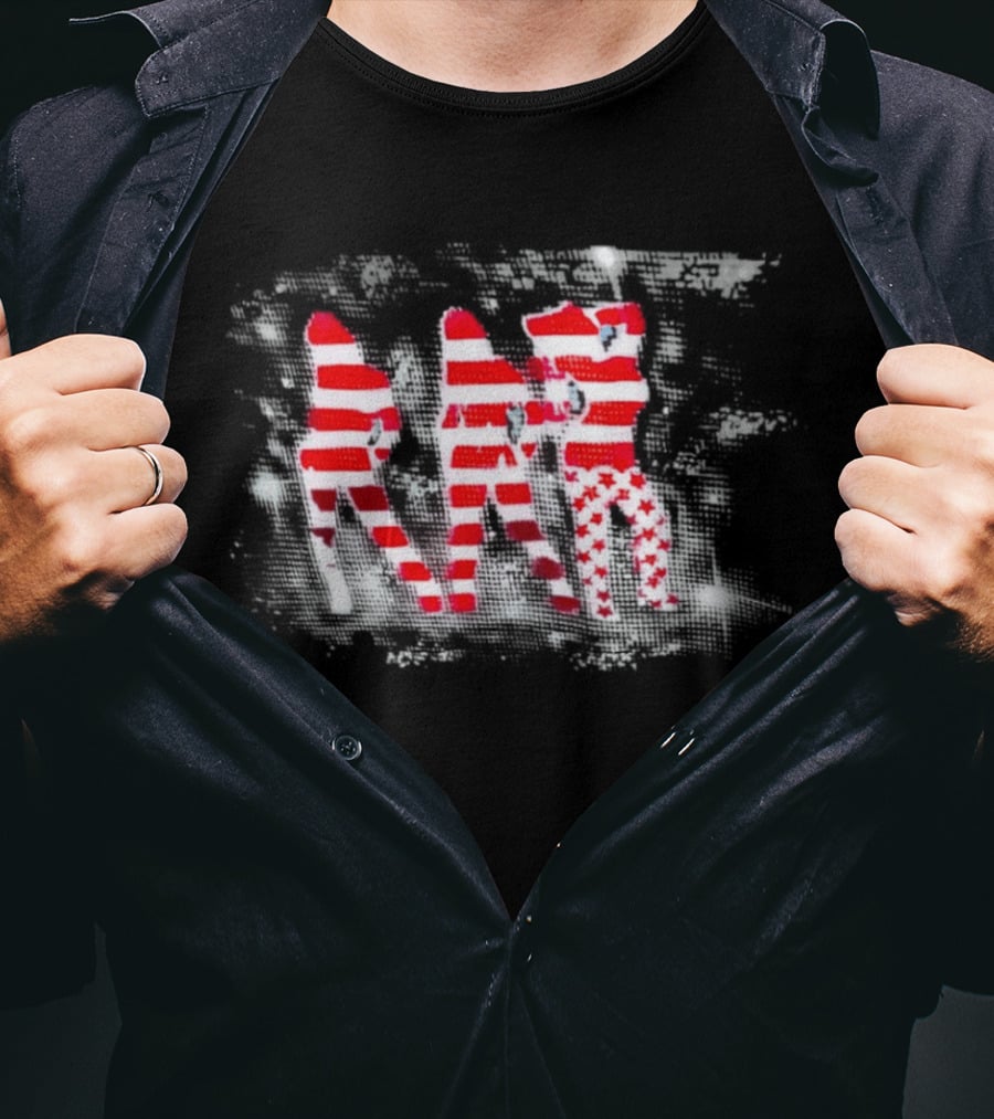 Red And White Striped Stars T-Shirt