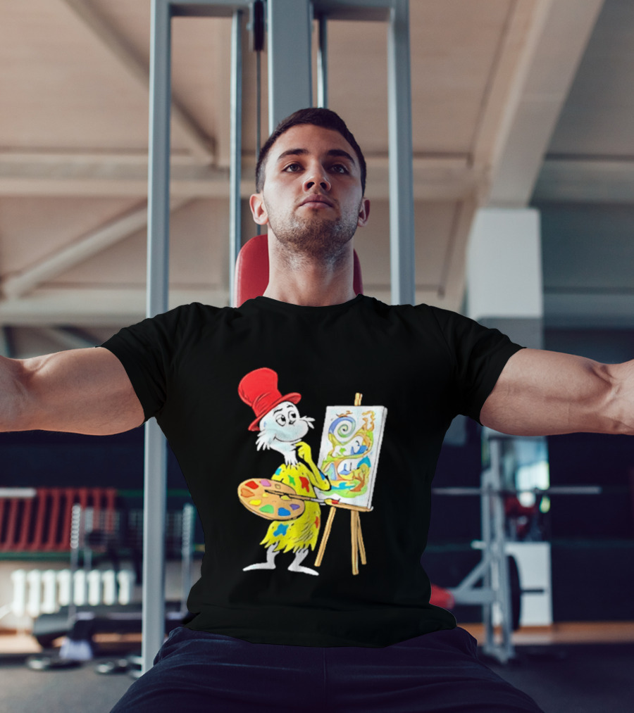 Sam I Am Red Hat Palette Painting Easel Whimsical Scene T-Shirt