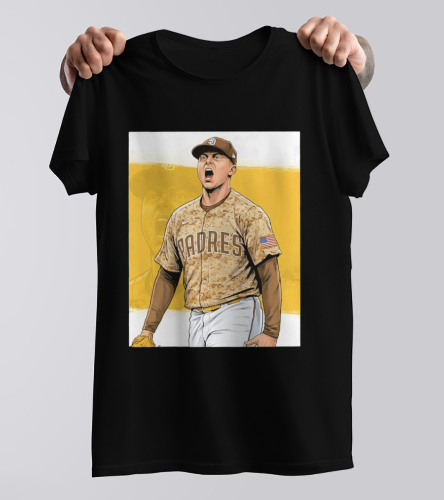 San Diego Padres Camouflage Uniform With Nike And American Flag T-Shirt